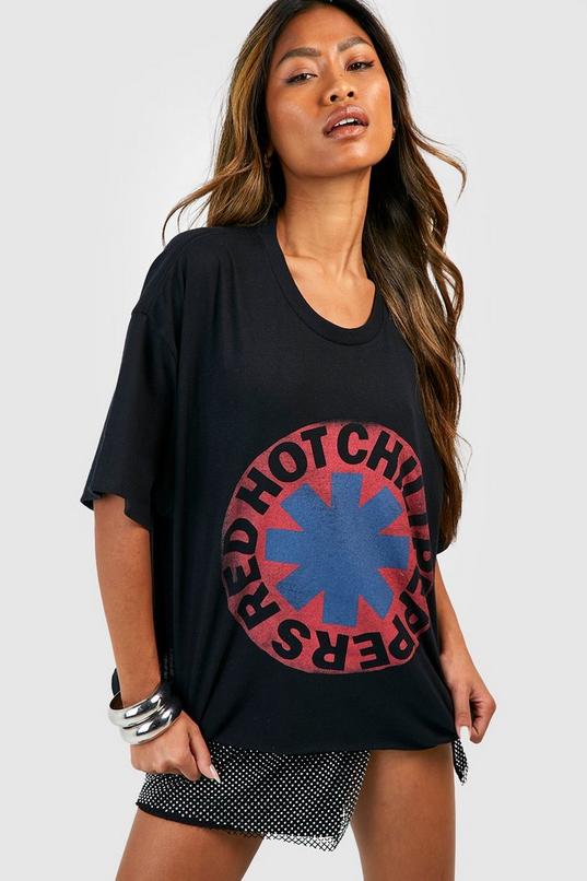 Red Hot Chili Peppers Cropped License Band T-Shirt | boohoo USA Red Hot Chili Peppers Cropped License Band T-Shirt | boohoo USA