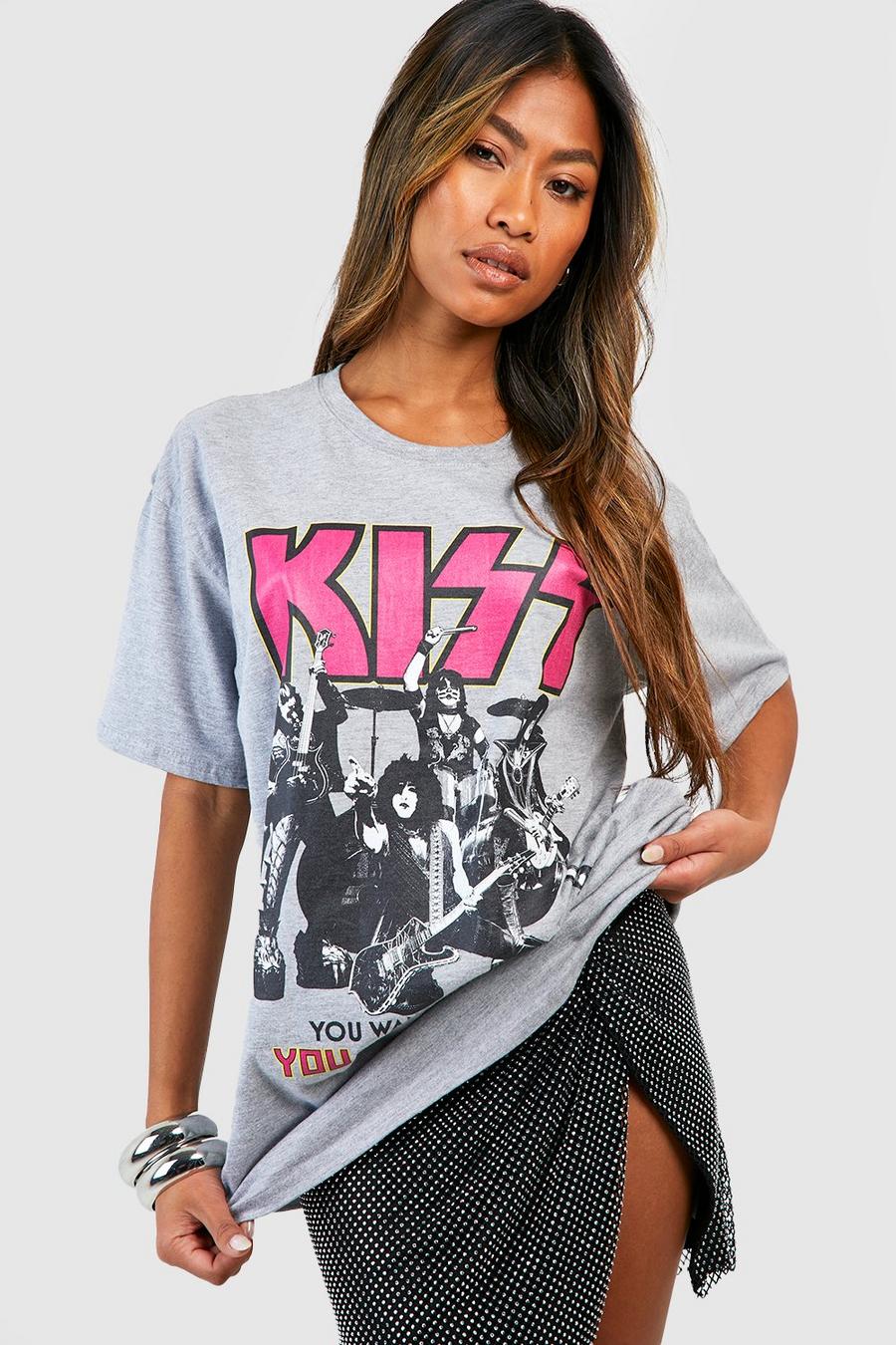 T-shirt imprimé Kiss, Grey image number 1