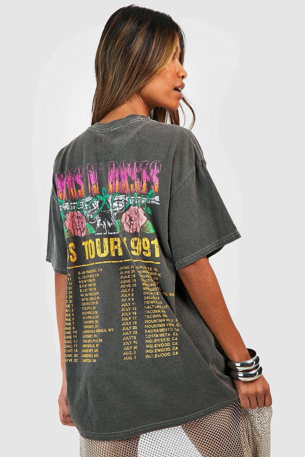 Guns N Roses Back Print Crop Band T-shirt