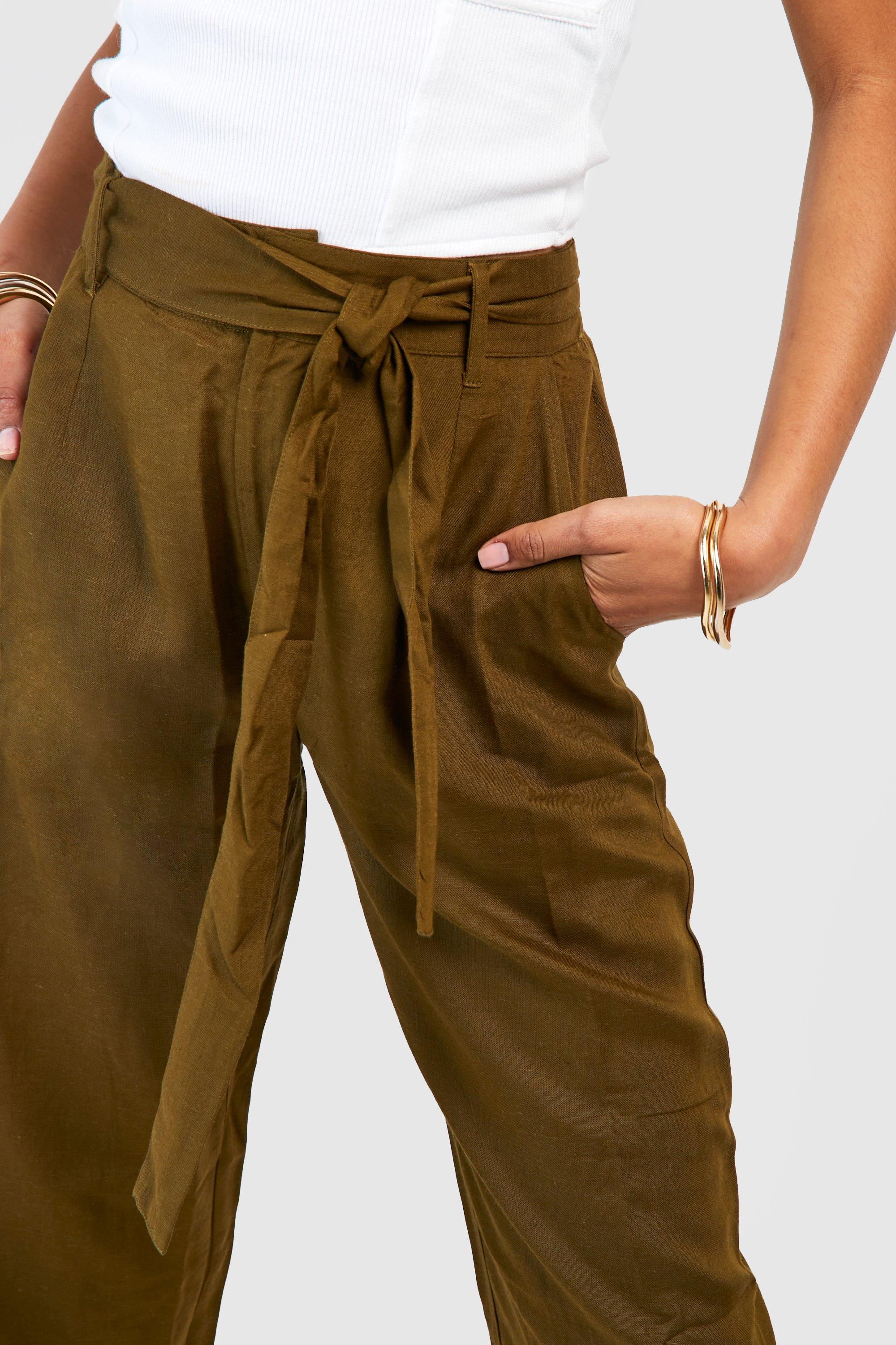 Khaki tie deals waist trousers