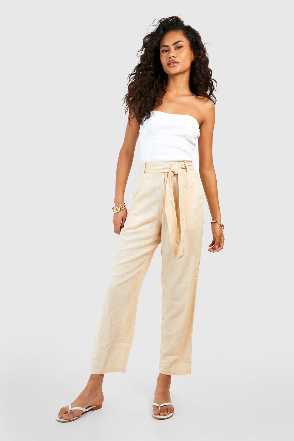 Slim leg hot sale linen pants