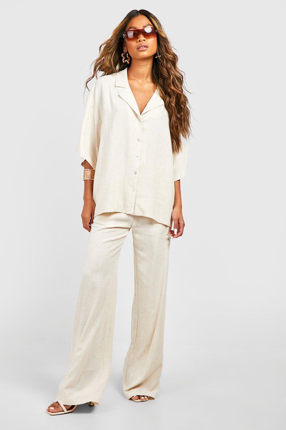 Boohoo on sale linen trousers