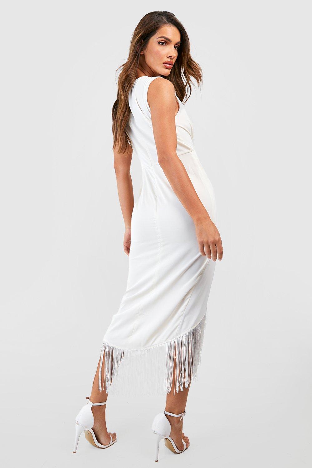 White tassel shop dress uk