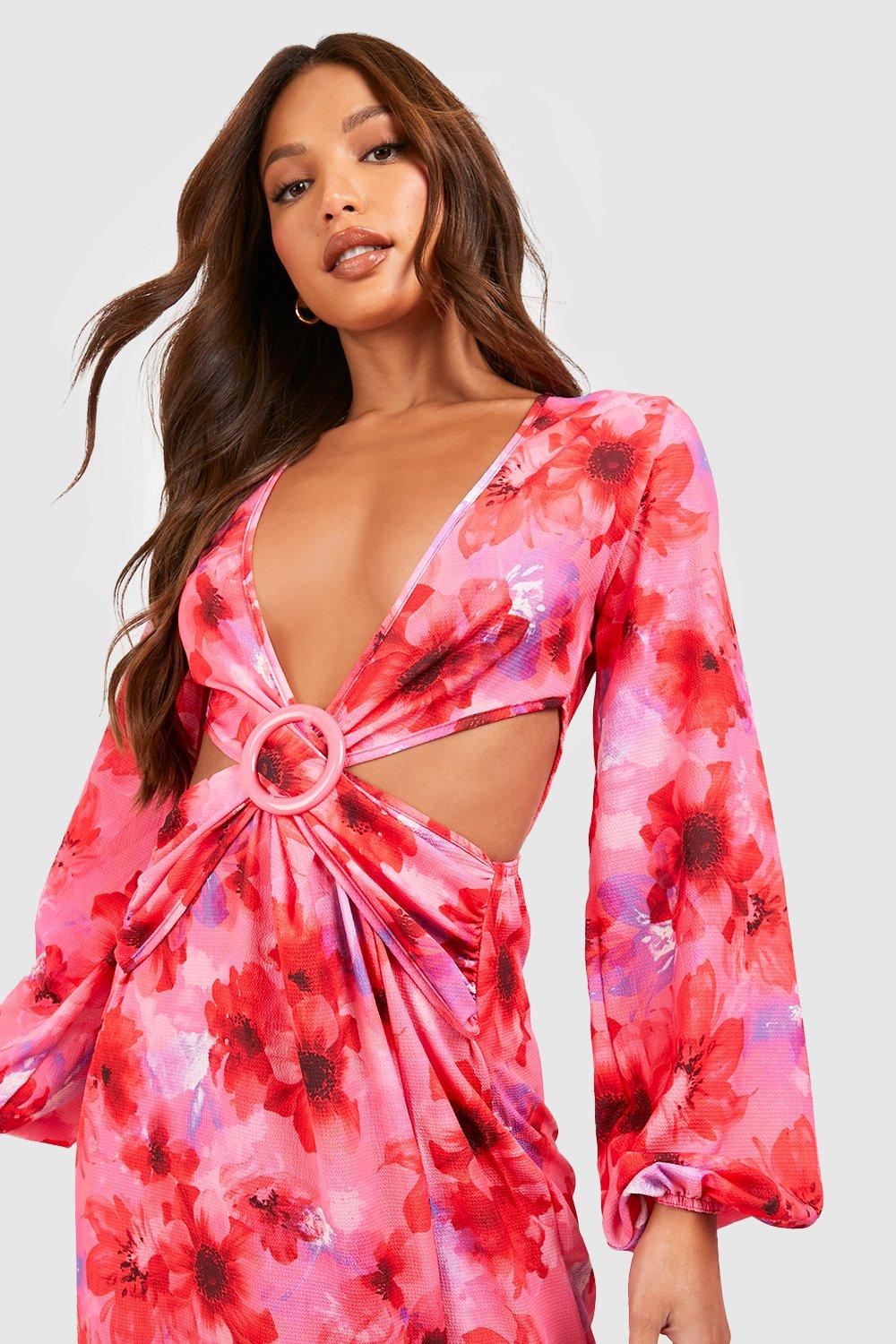 Boohoo robe maxi hot sale