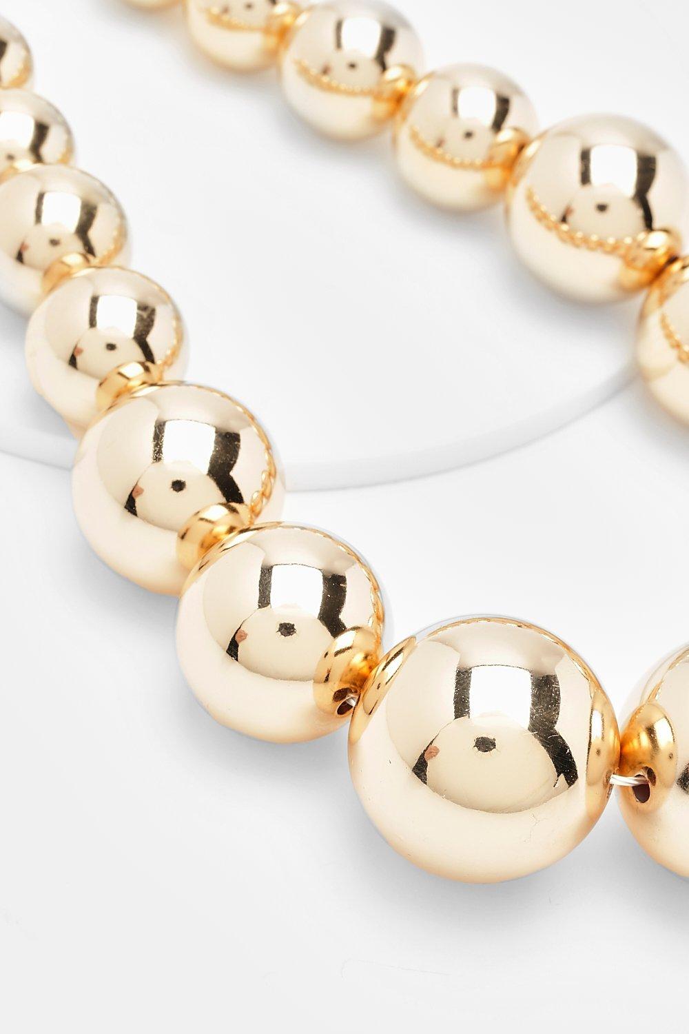 Gold on sale ball necklace