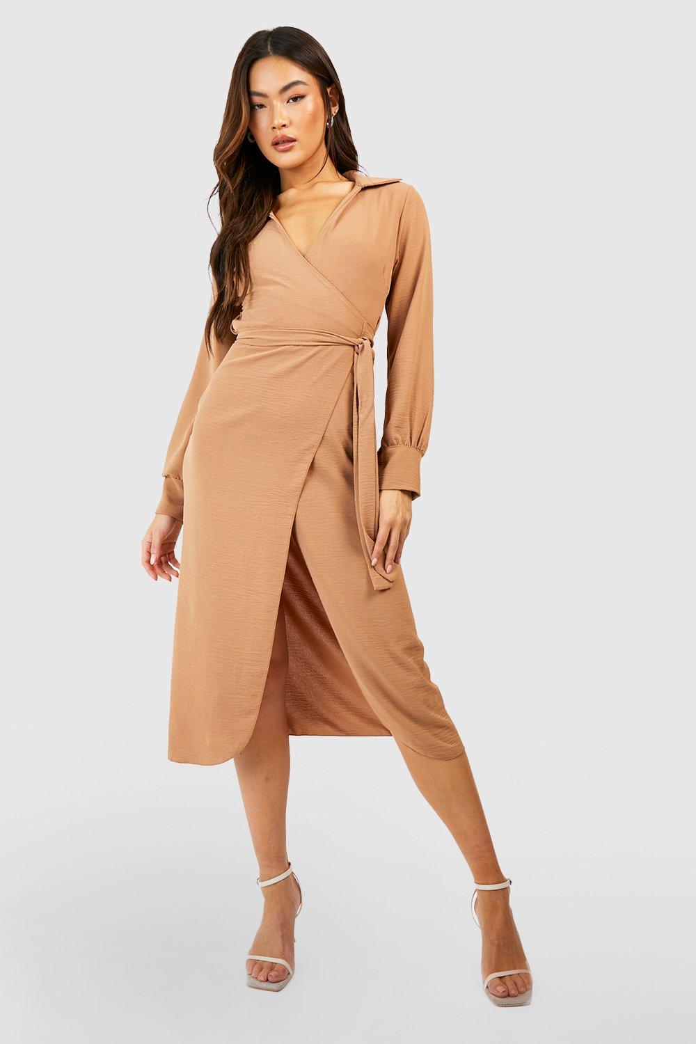 BELTED SHIRTDRESS - Beige