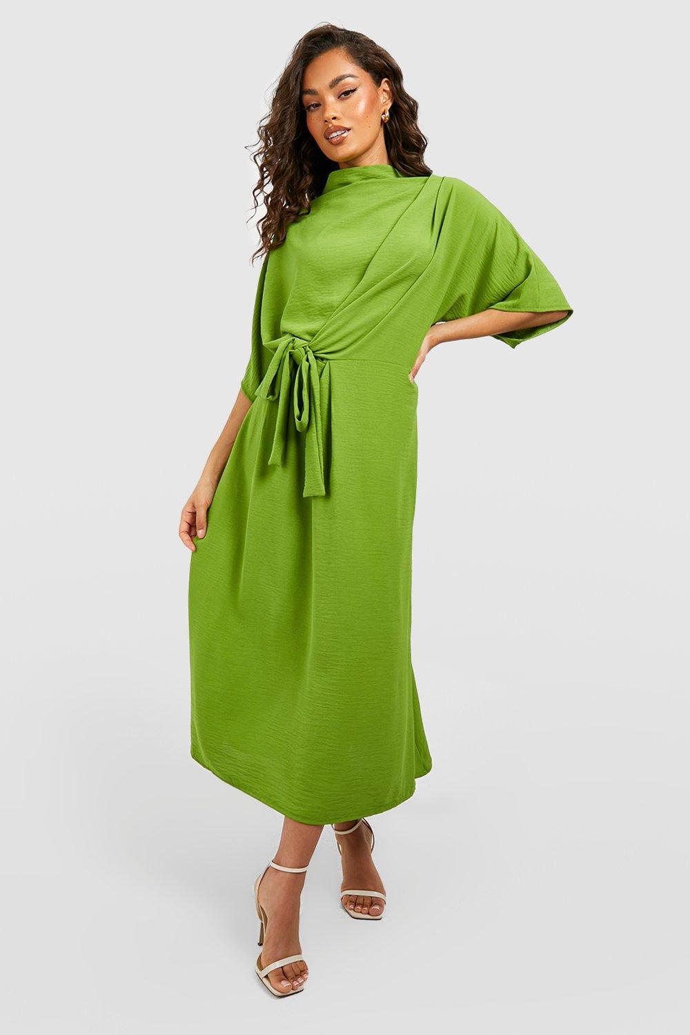 Boohoo knot shop front dress