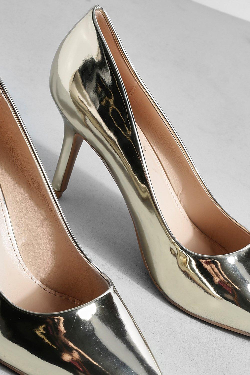 Metallic best sale court heels