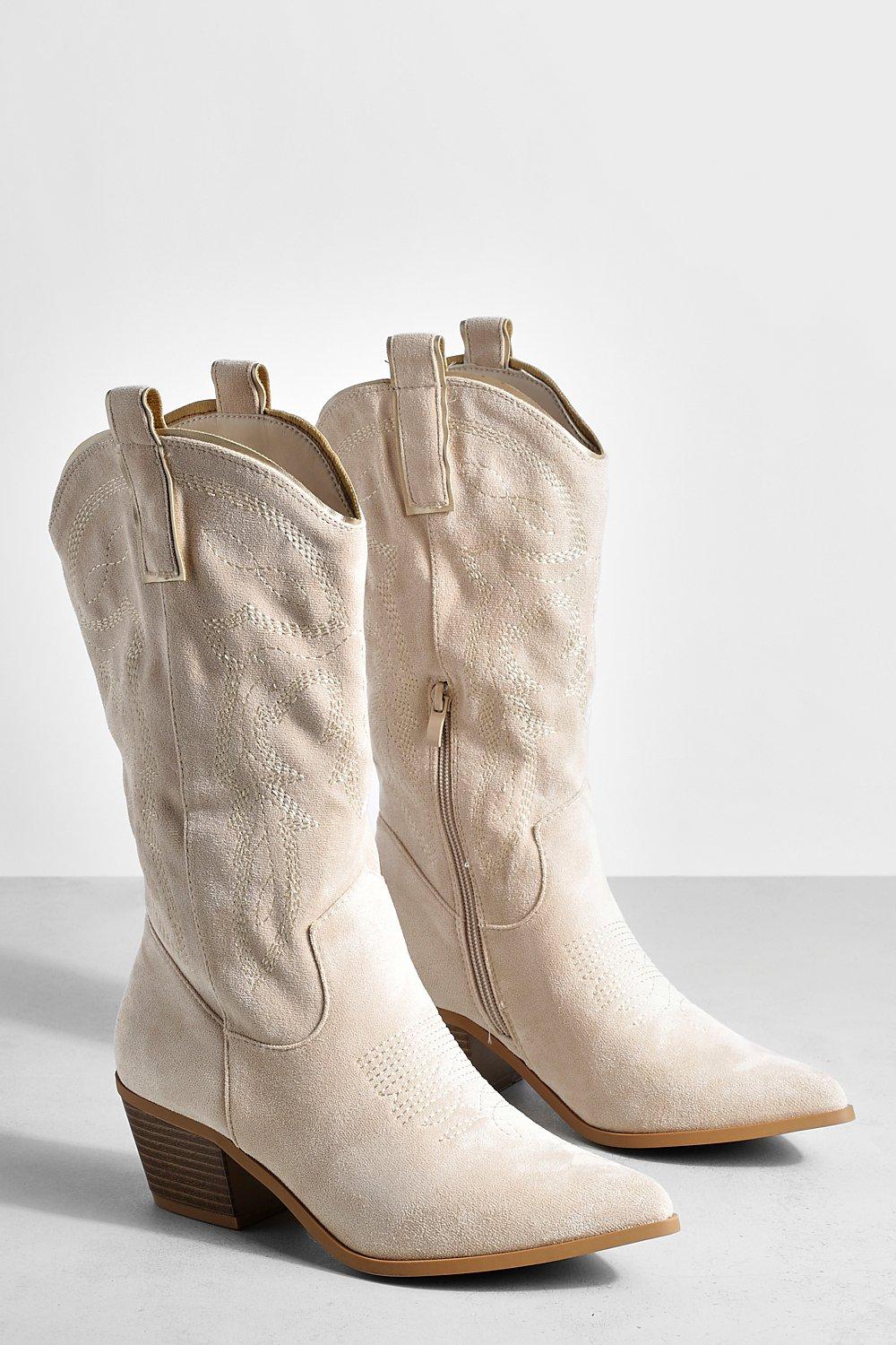 Beige cowboy 2025 boots ladies