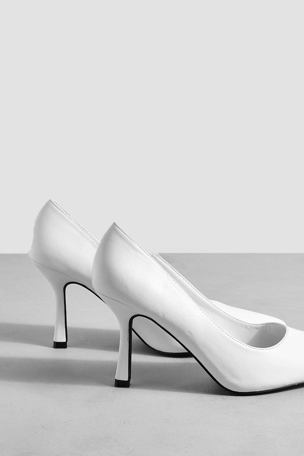 White low best sale high heels