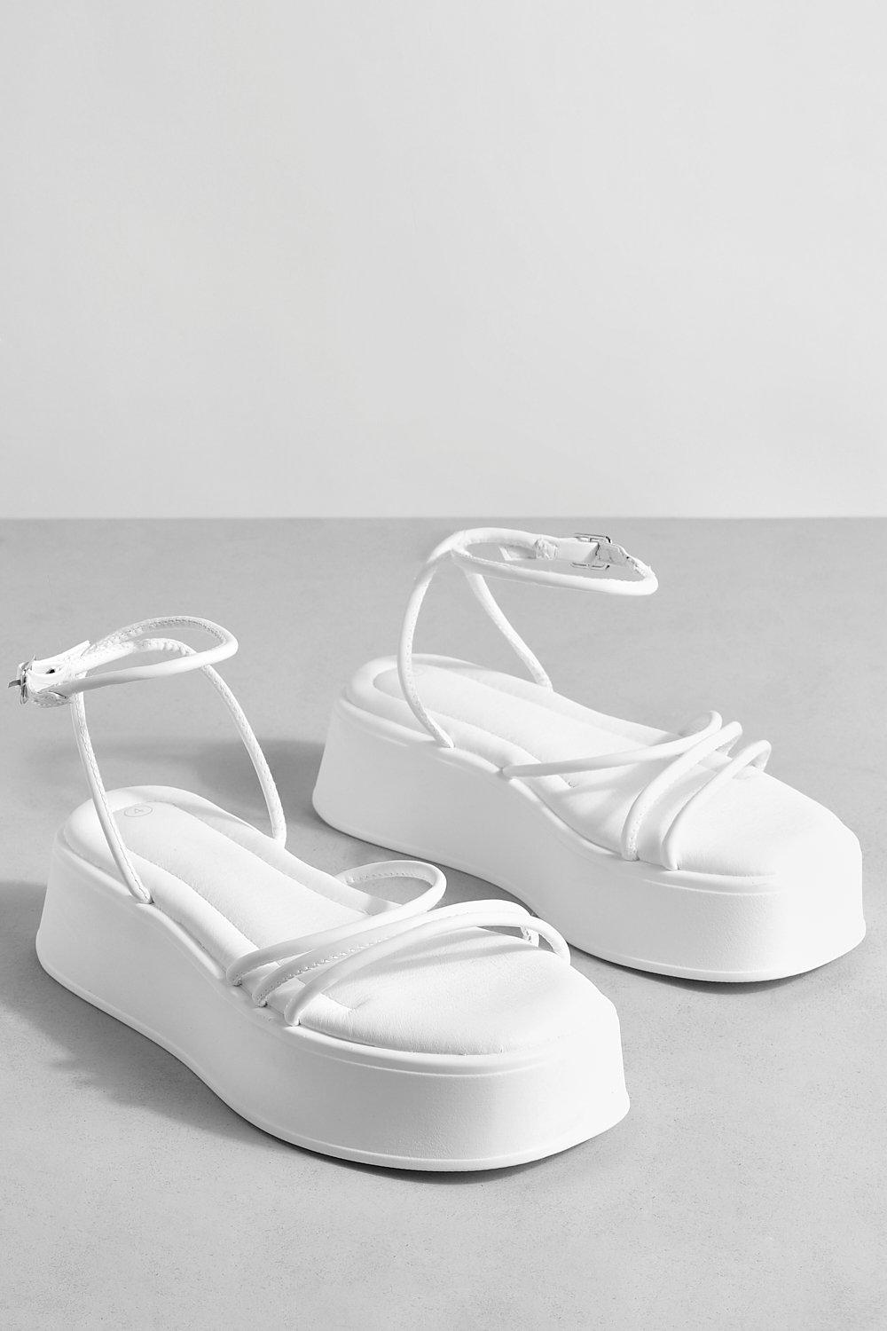 White platform strappy on sale sandals