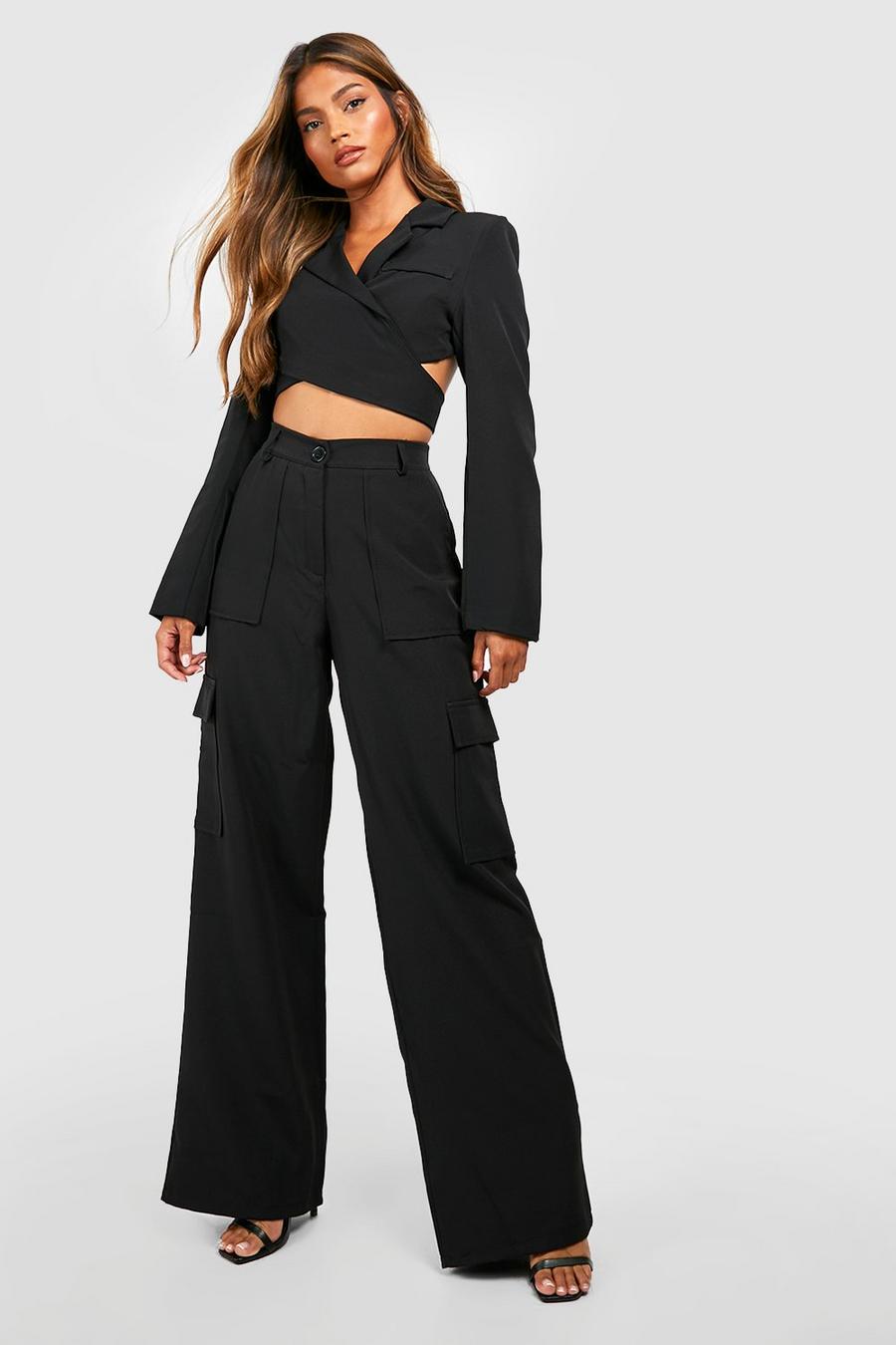 Cargo Pocket Tailored Wide Leg Trousers image number 1