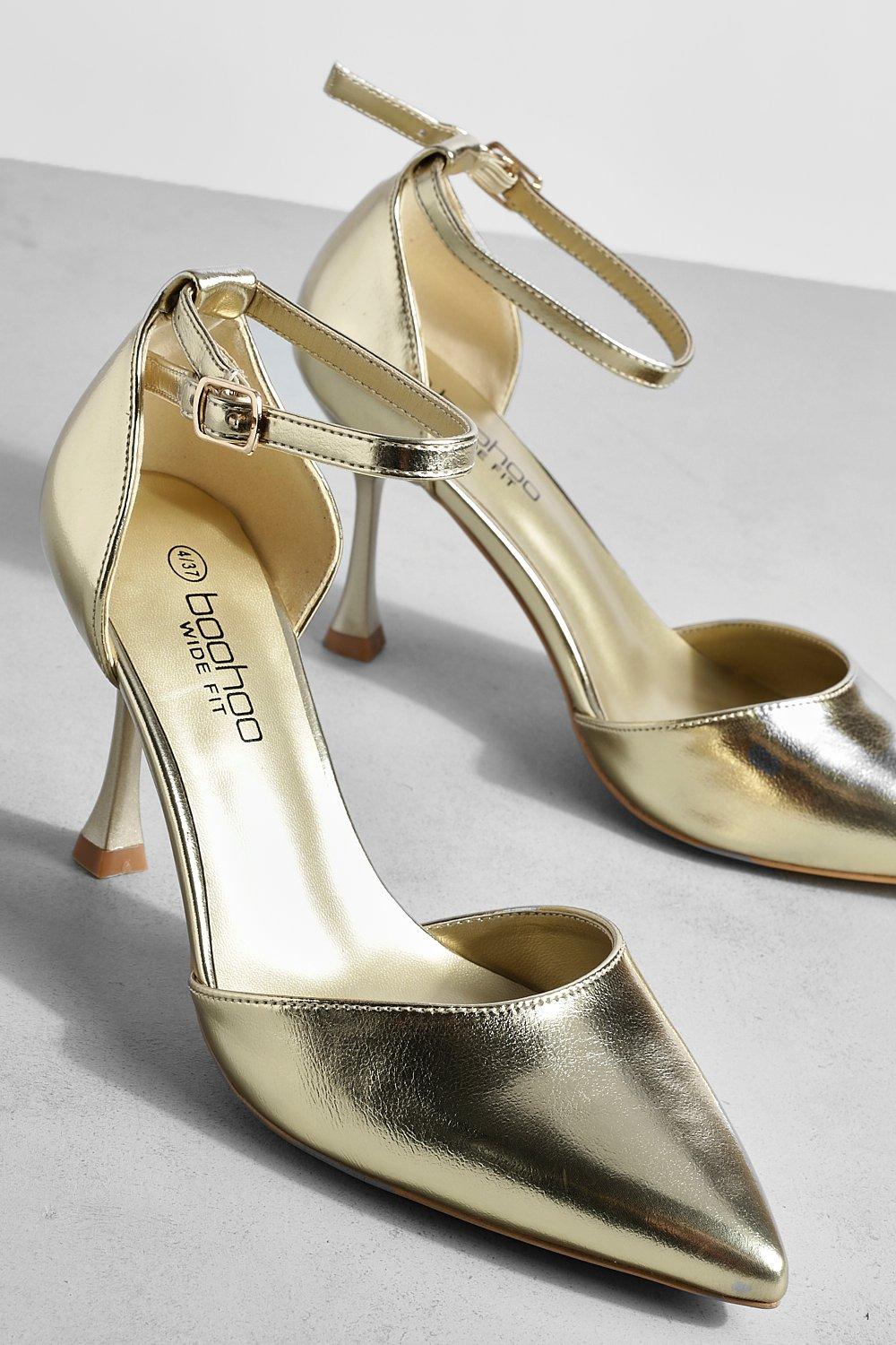 Gold court shoes wide fit online