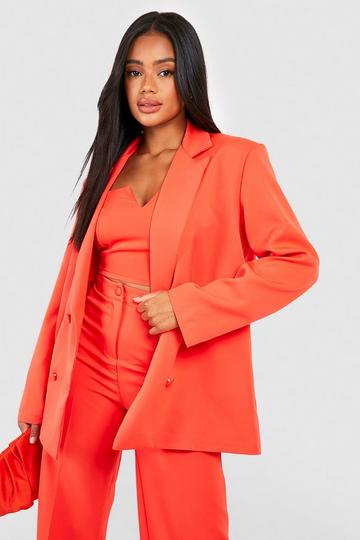 Orange Relaxed Fit Tailored Blazer