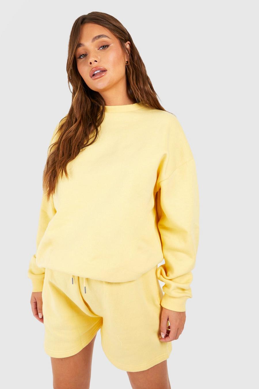 Lemon yellow Maternity Sweatshirt Short Tracksuit