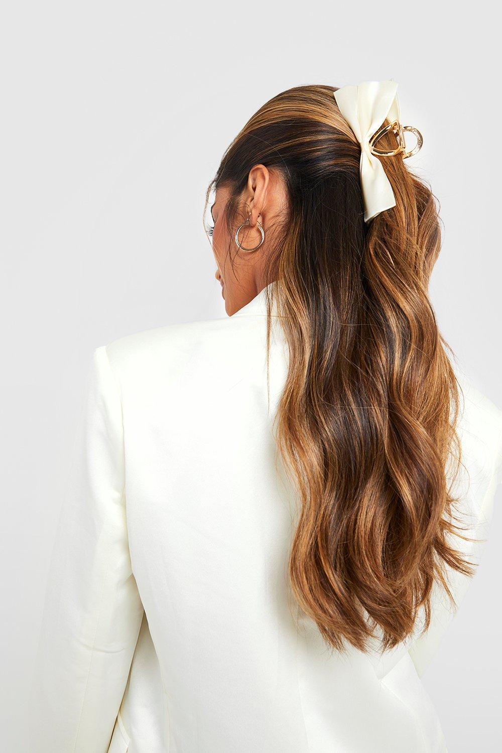 Satin Bow Hair Clip Boohoo UK