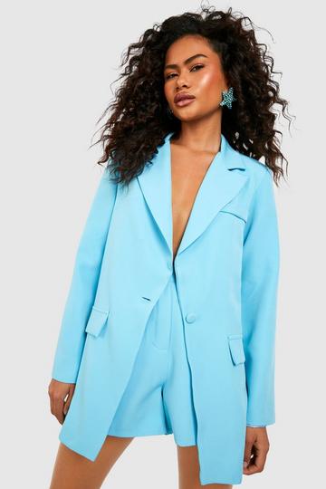 Relaxed Fit Tailored Blazer aqua