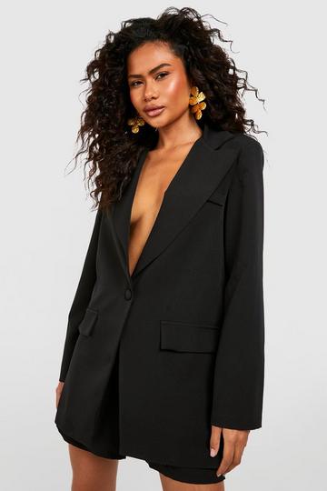 Black Relaxed Fit Tailored Blazer