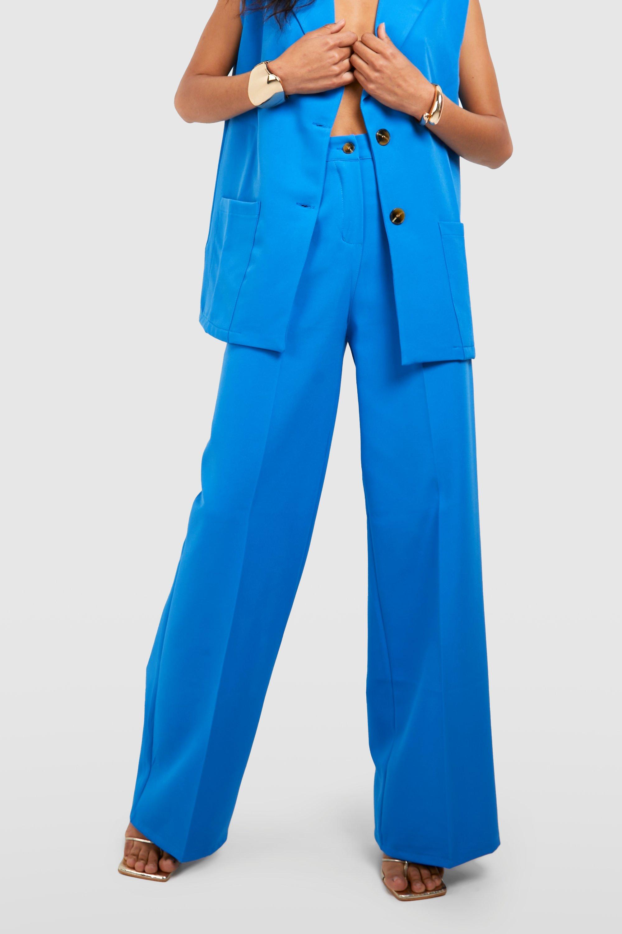 Zara Pants Trousers Women Bright Blue, Women's Fashion, Bottoms