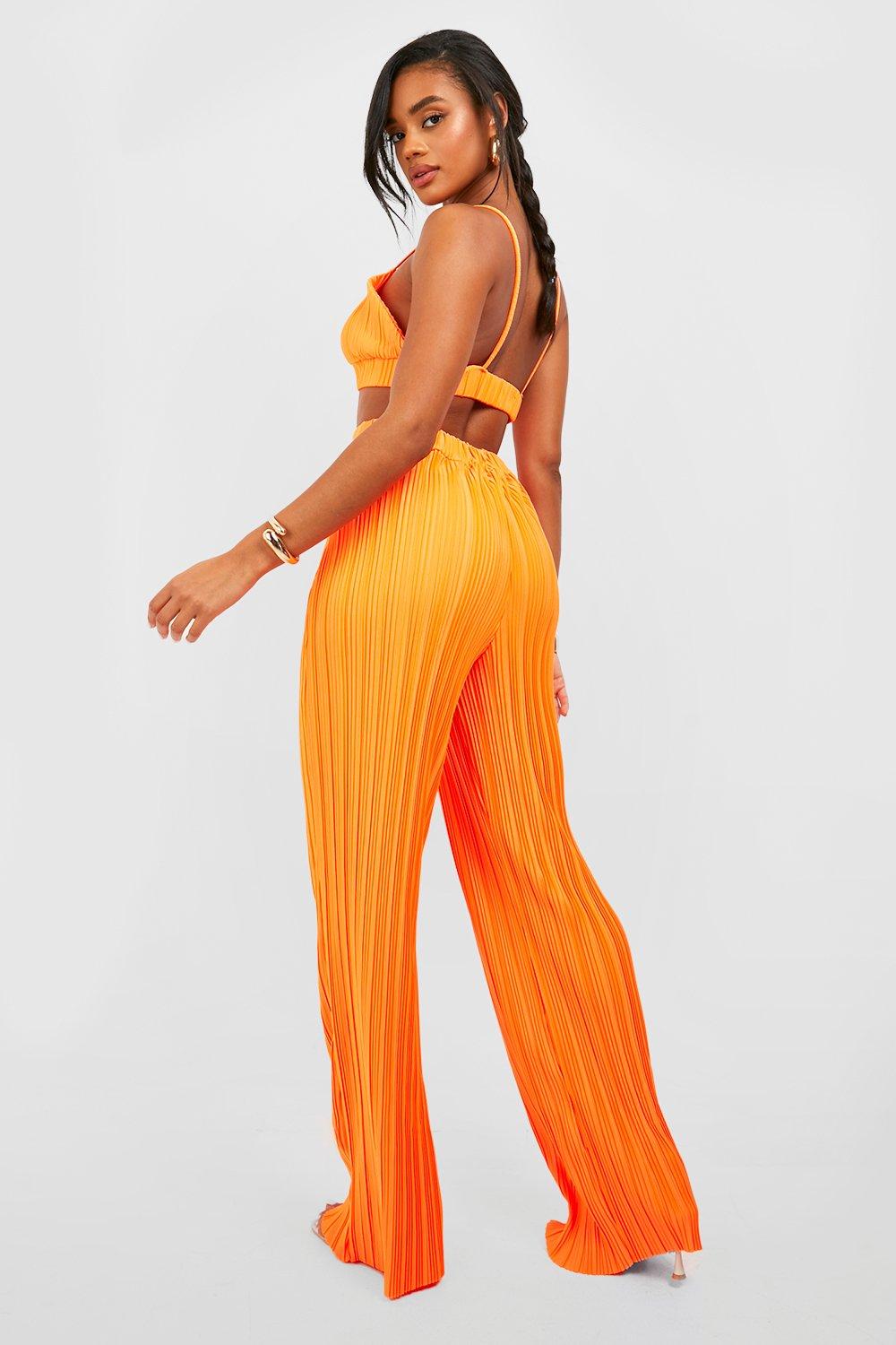 ASOS DESIGN two-piece bralette in bright neon orange