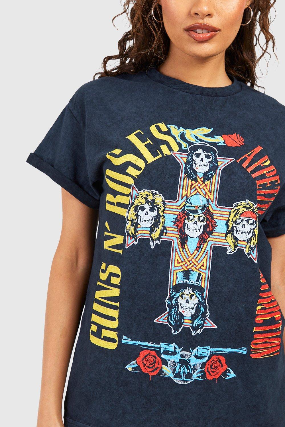 Guns N Roses Roll Sleeve Band T Shirt boohoo CA