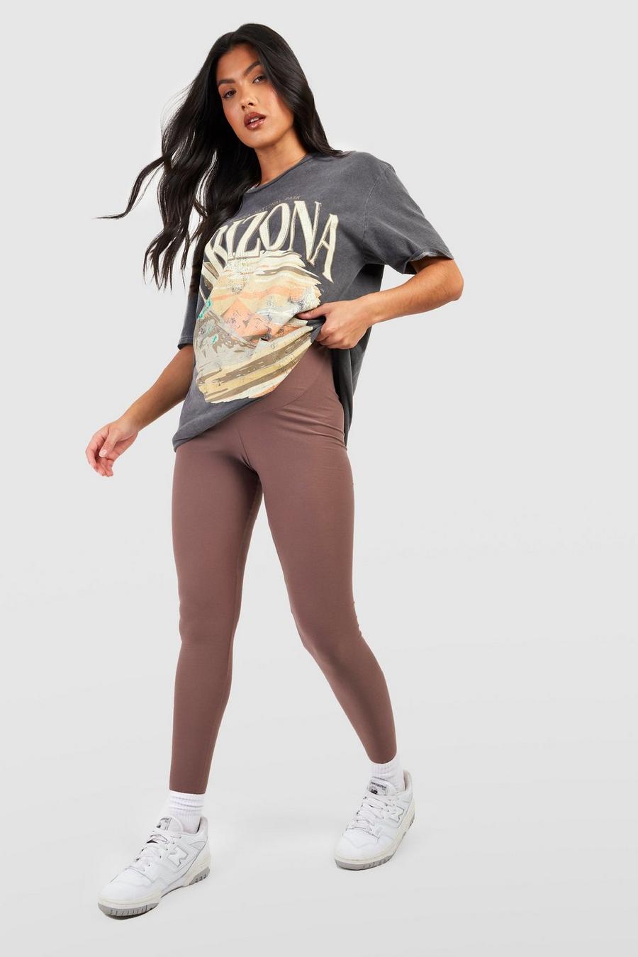 Taupe beige Maternity Soft Touch Leggings image number 1