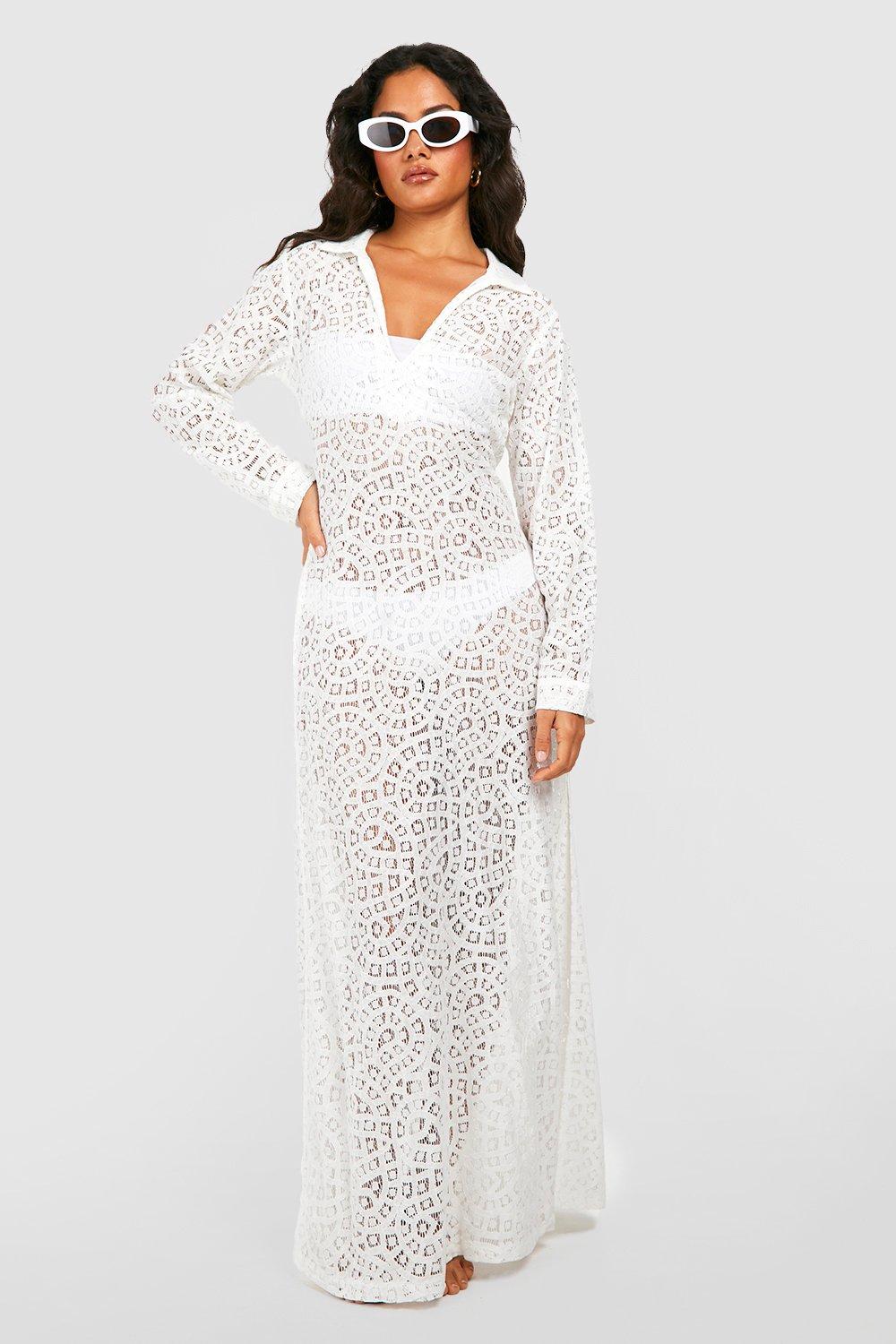 Tunica maxi copricostume da mare in pizzo boohoo IT