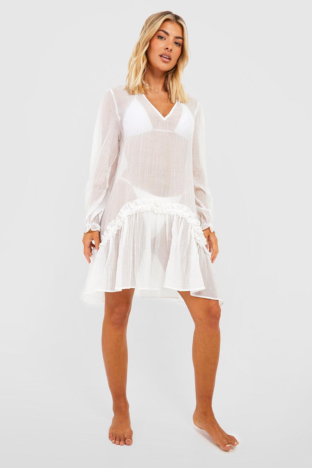 Sheer white cover up clearance dress