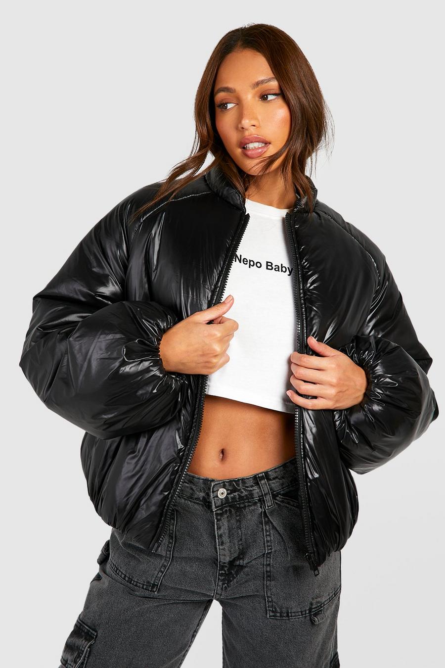 Women's Tall Zip Padded Puffer Jacket | Boohoo UK