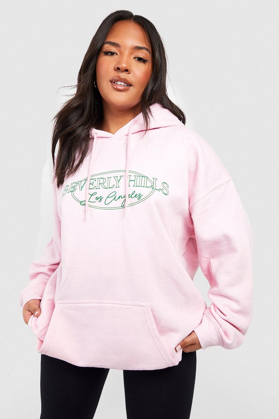 Felpa Plus Size con cappuccio Beverly Hills, Pink image number 1