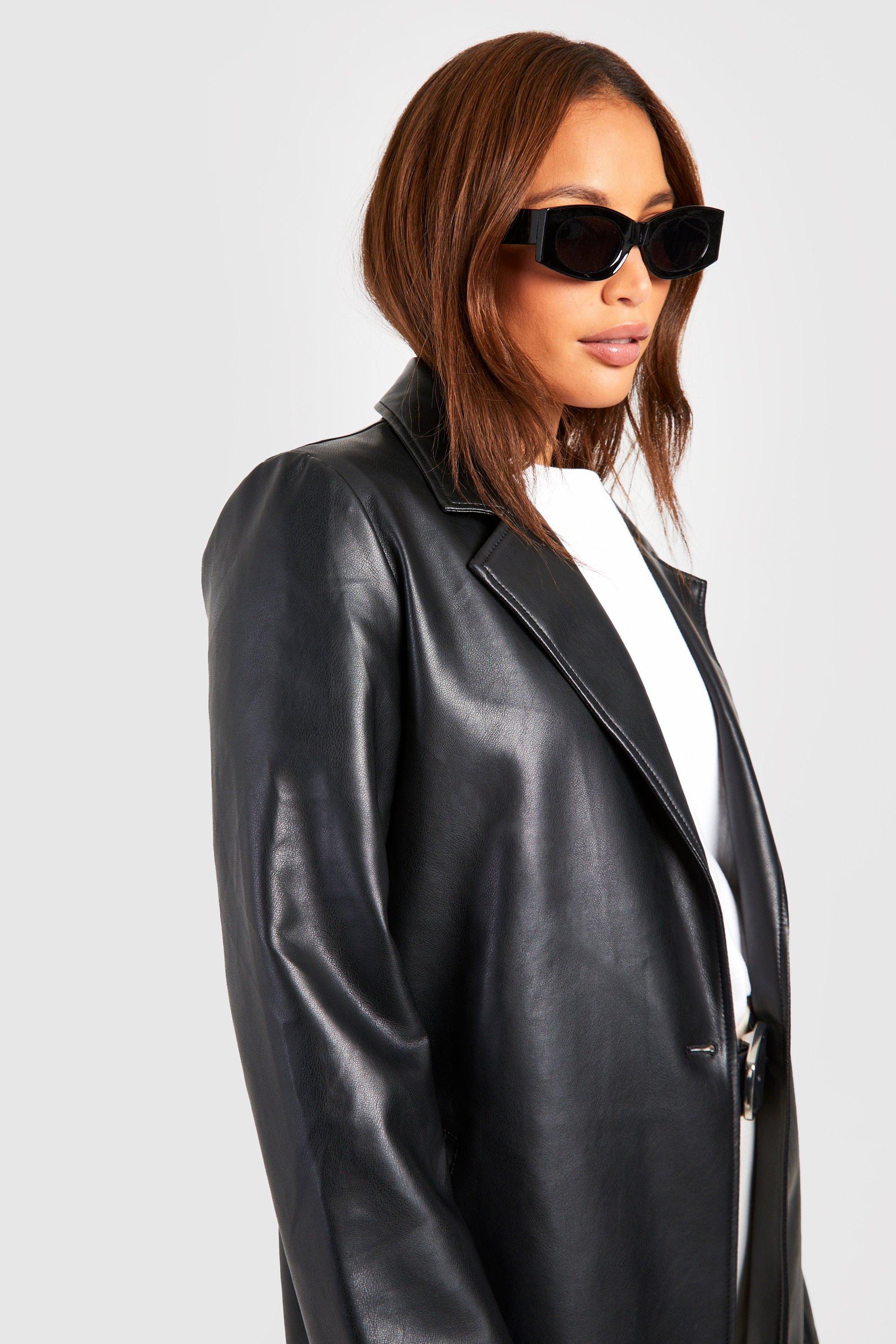 Leather jacket outlet longline