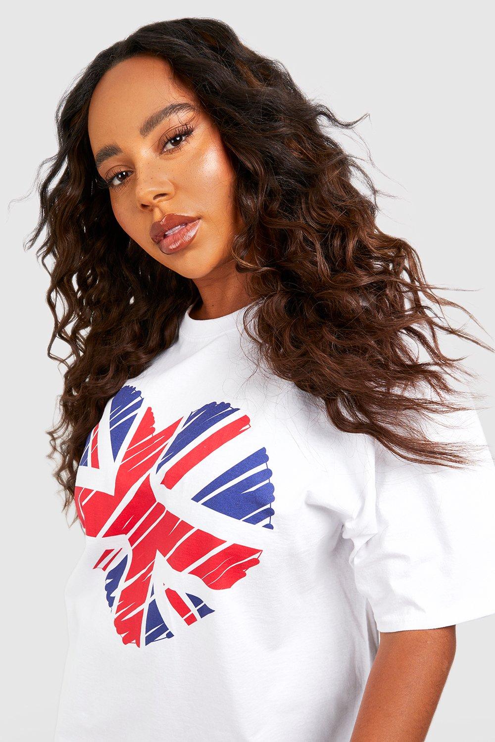 Women's Union Jack Heart T-shirt | Boohoo UK