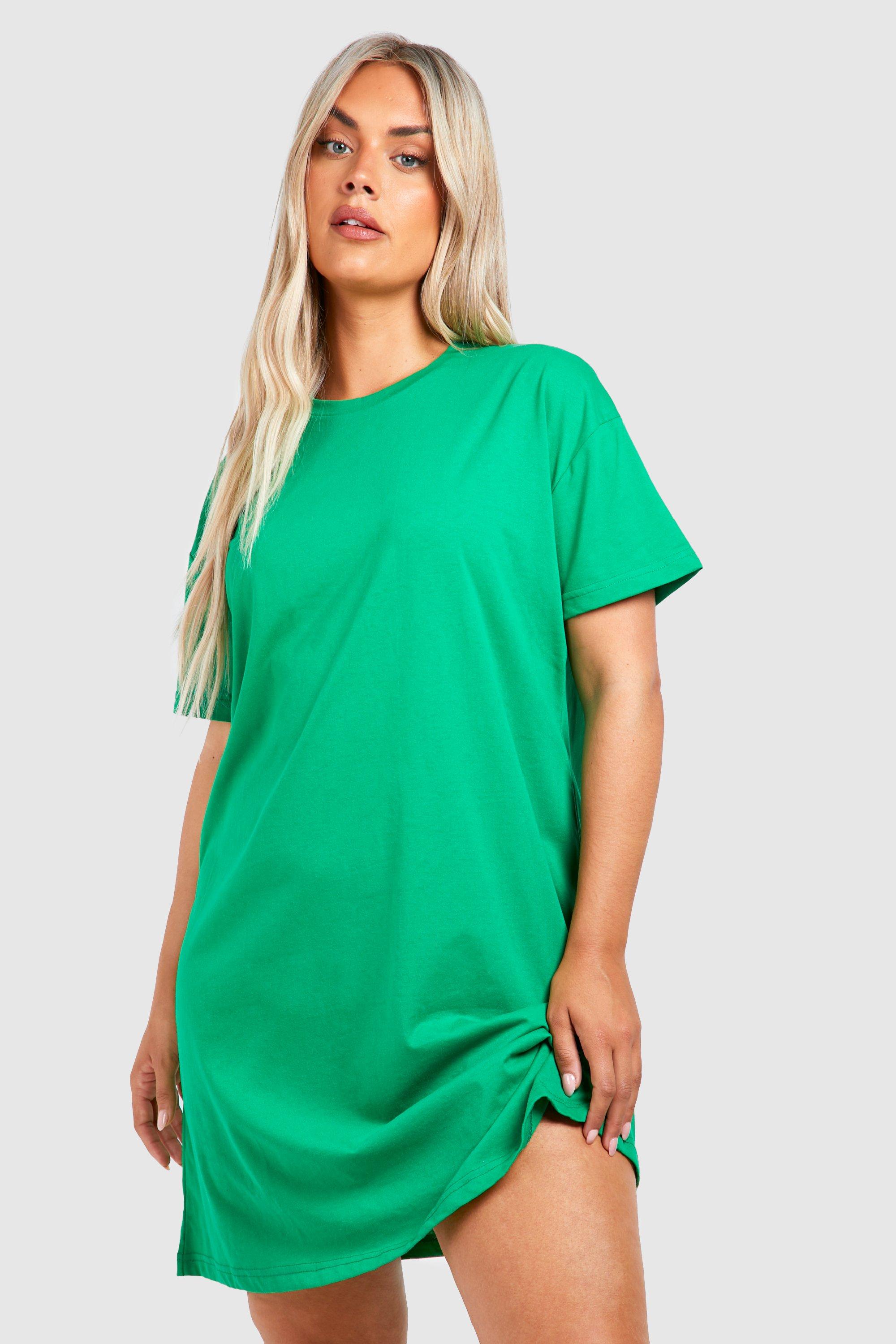 Plus Cotton Short Sleeve Oversized T-shirt Dress