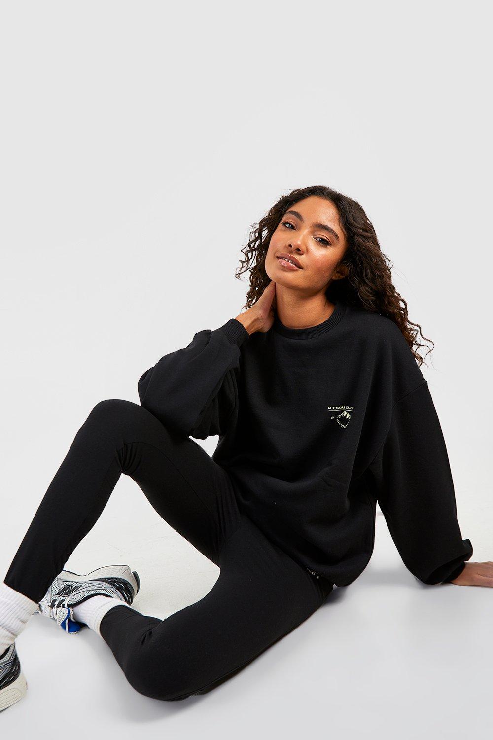 Buy Boohoo Tall Oversized Sweatshirt And Legging Set In Black