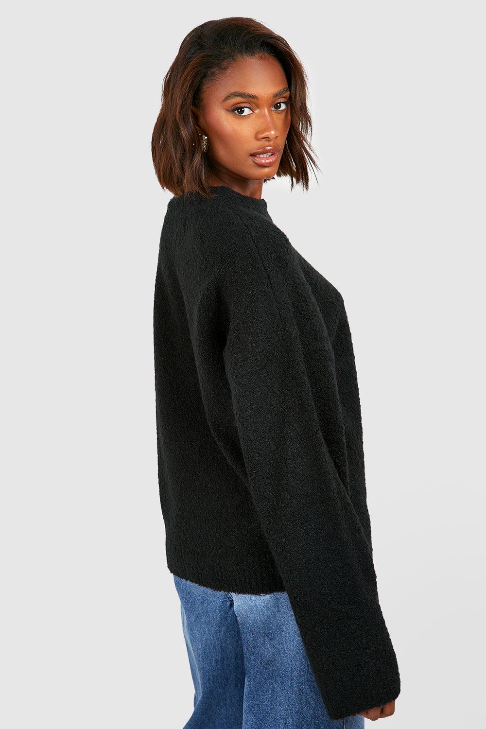 Crew Neck Boucle Jumper boohoo UK