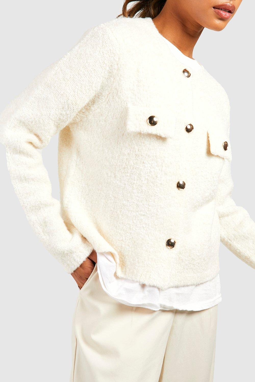 Boucle sales cardigan jacket