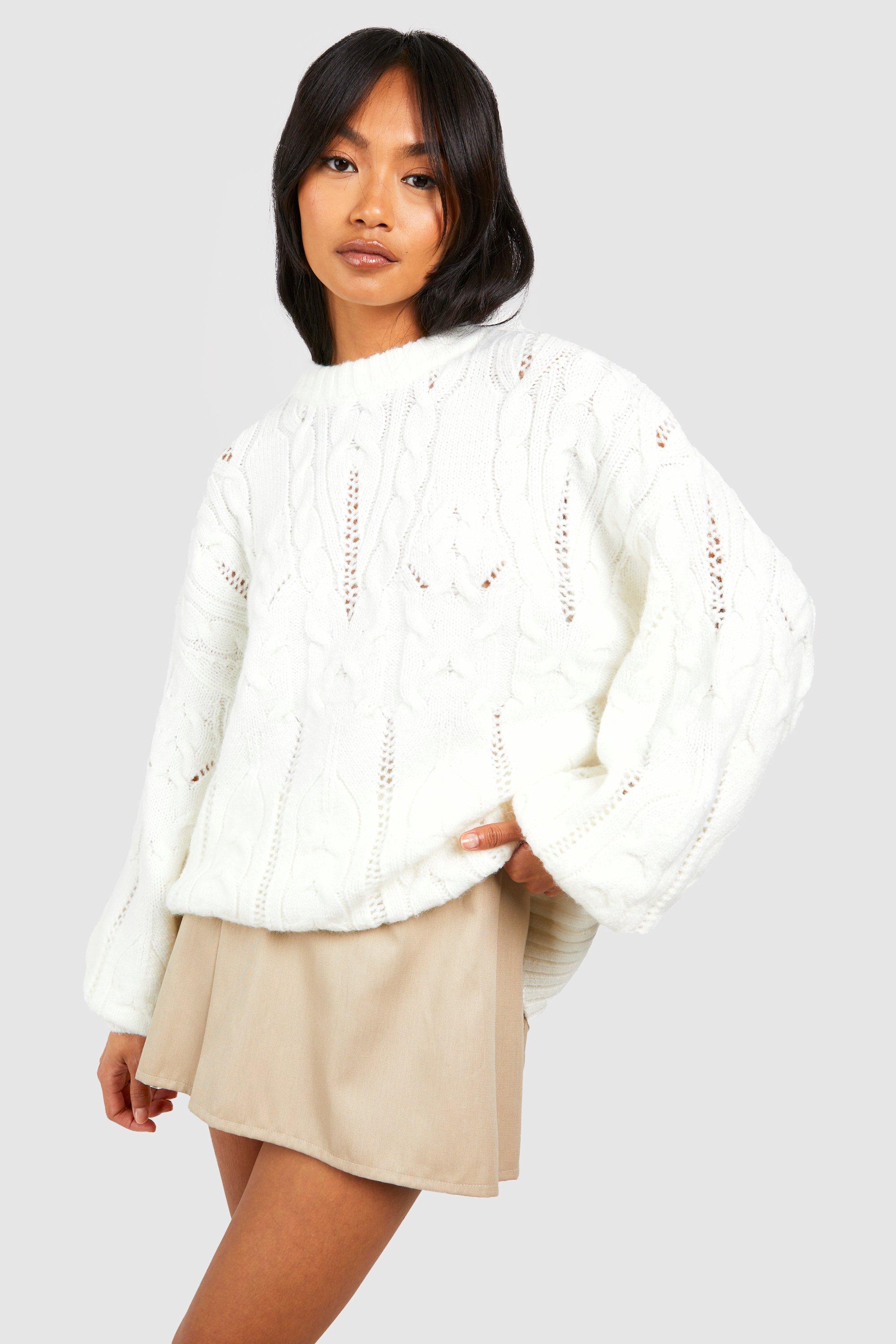 cream cable knit sweater, white cable knit sweater womens