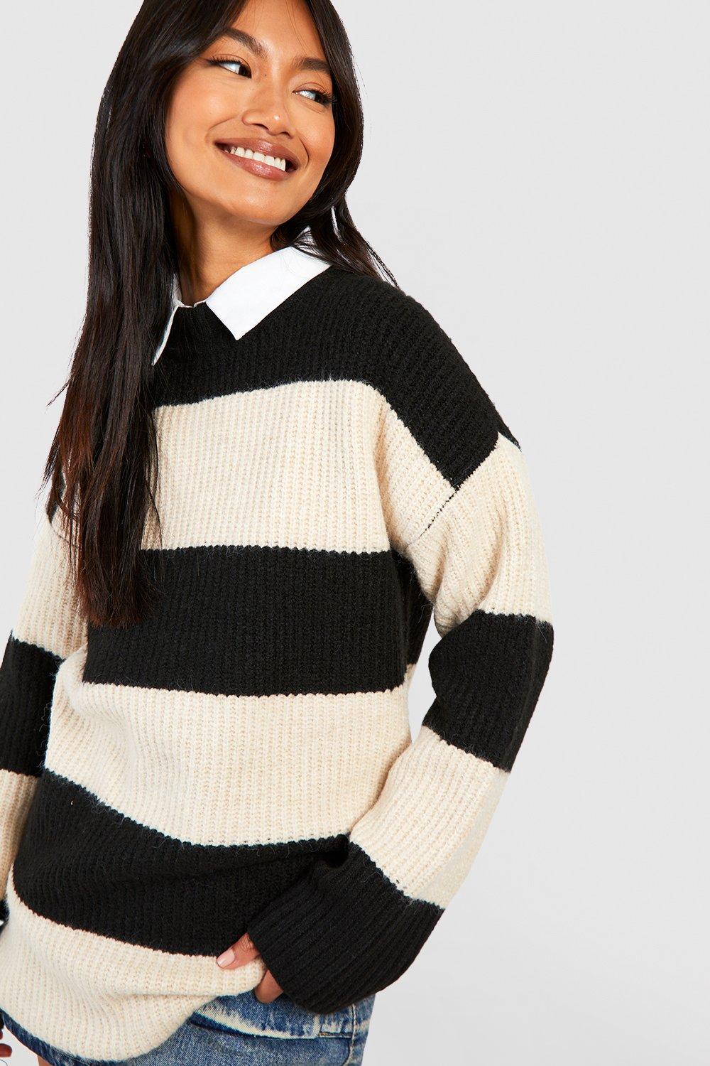 Oversized clearance striped jumper