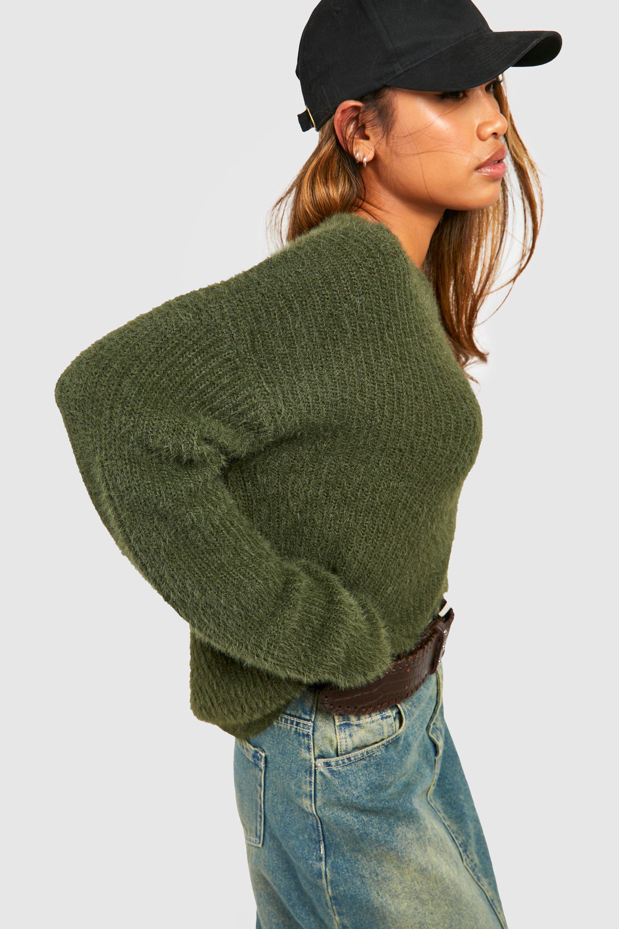 Fluffy Knit Jumper boohoo UK