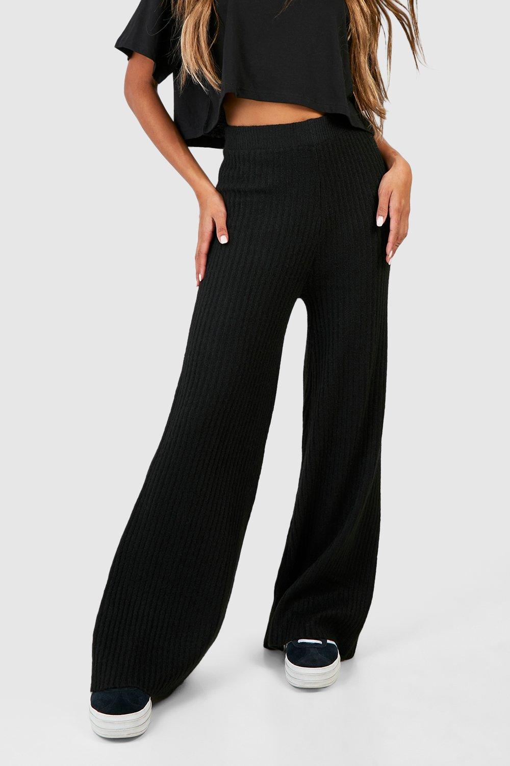 Ribbed store black trousers