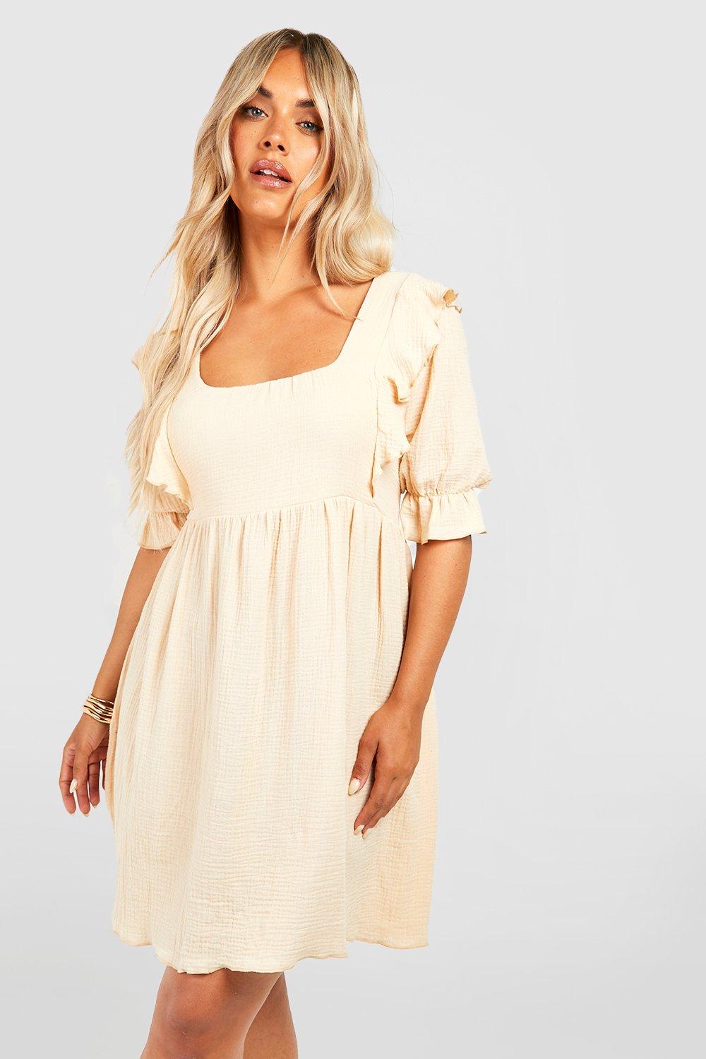 White frill smock clearance dress