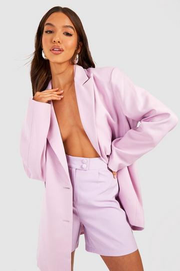 Lilac Purple Tailored Oversized Blazer