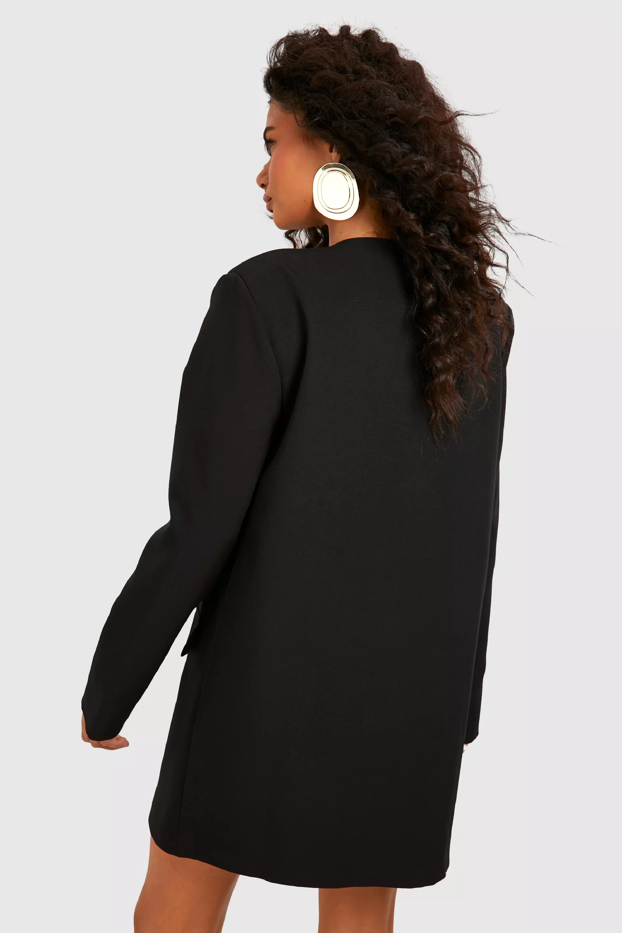 Black plunge best sale blazer dress