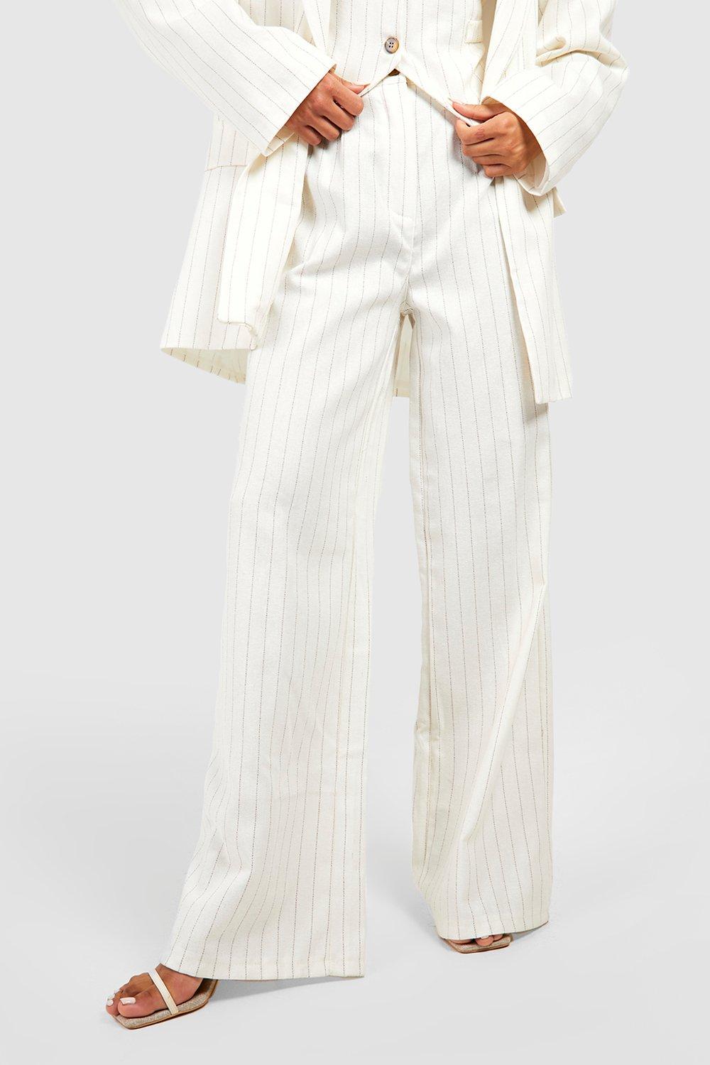 Striped linen best sale palazzo pants