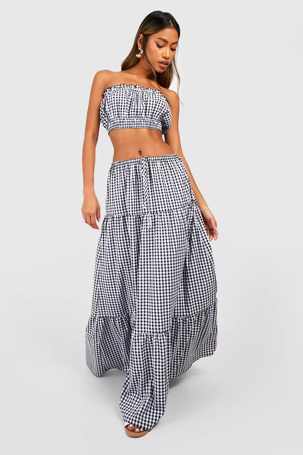 Plaid maxi skirt xl sale