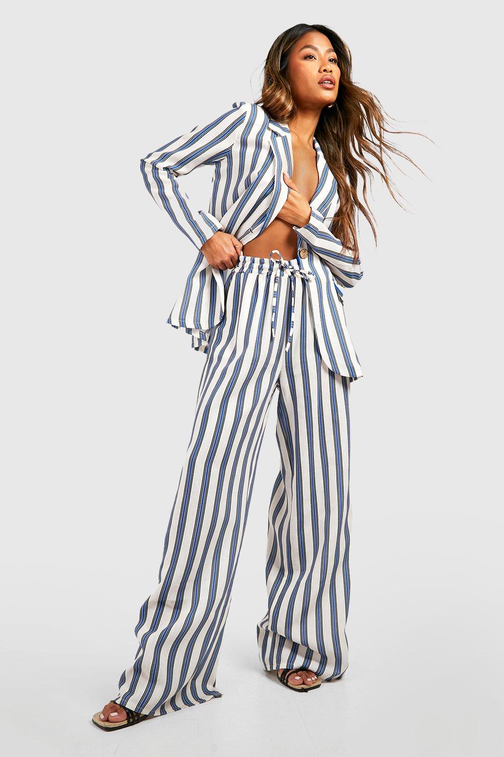 Pantalon holgado best sale de rayas