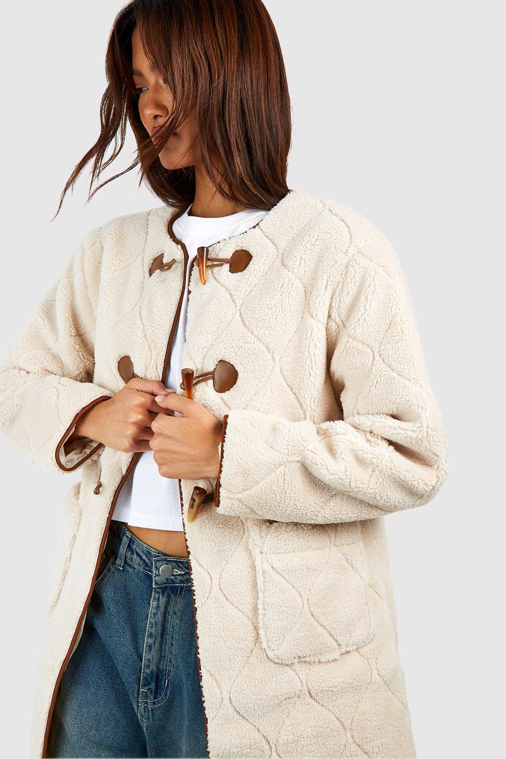 Beige longline jacket best sale