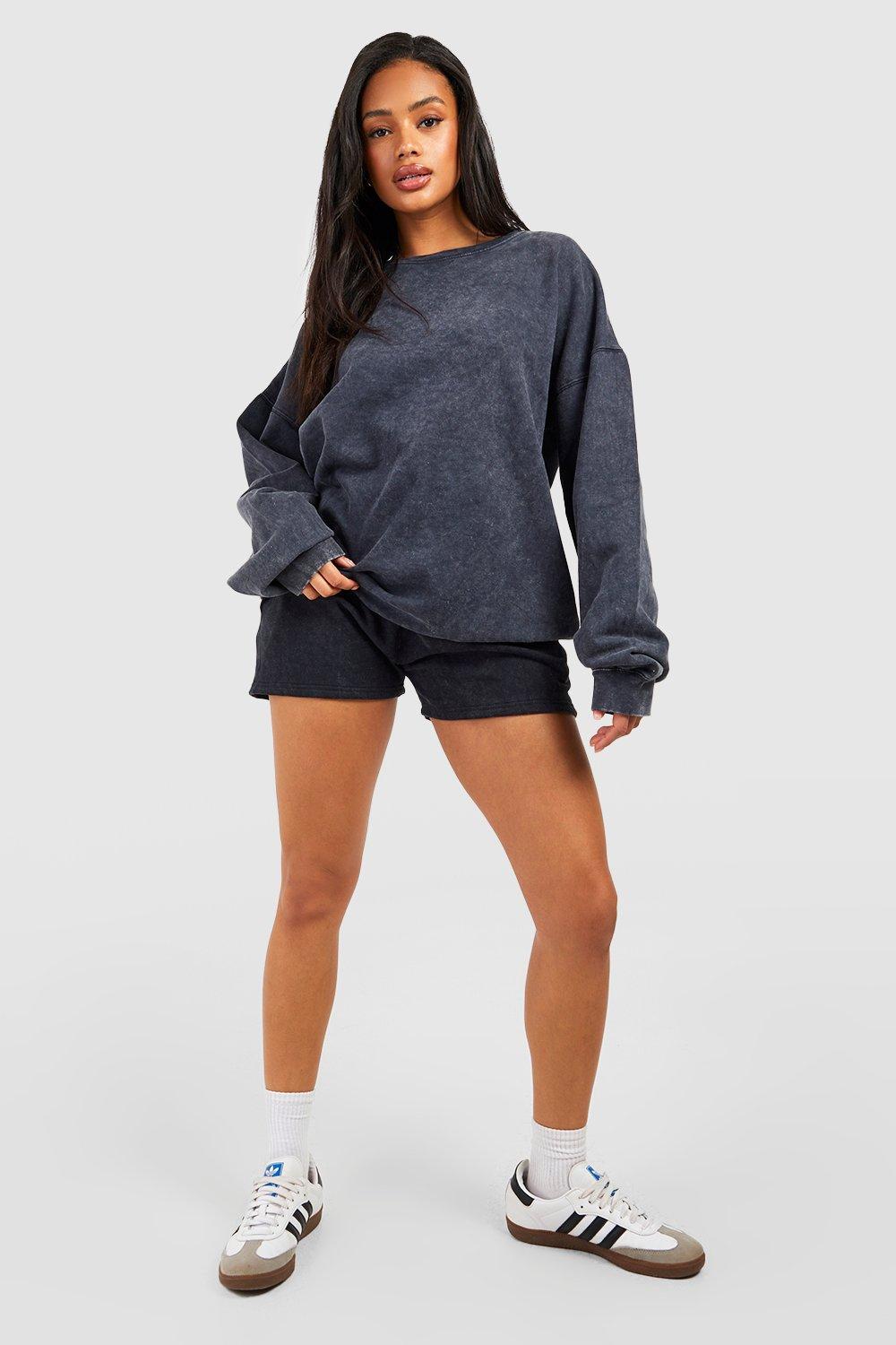 Sweatshirt and shorts online set womens