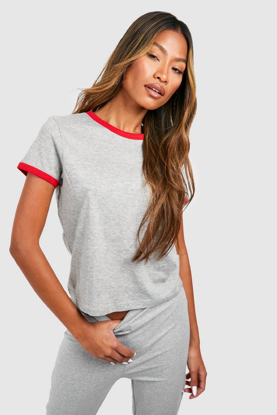 Grey marl Ringer T-shirt  image number 1