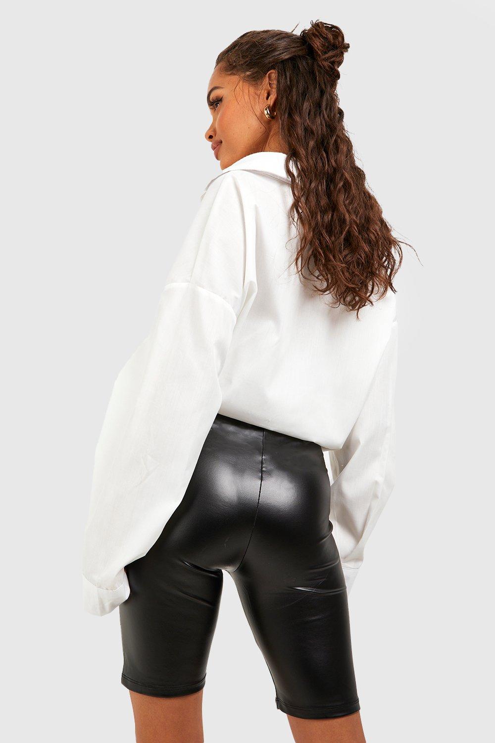 Pantalon corto cuero deals